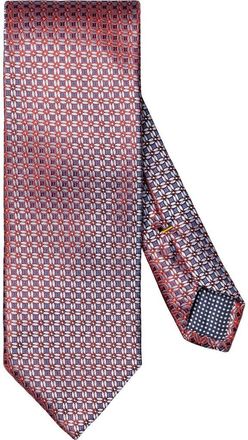 Eton Floral Geometric Silk Tie in Medium Red at Nordstrom