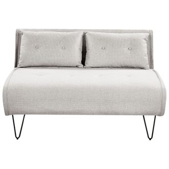 Beliani Sof&aacute; Cama Glamuroso 2 Plazas Con Cojines De Tela Gris Claro Vestfold