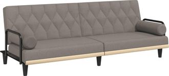 vidaXL Sof&aacute; Cama Con Reposabrazos Tela Gris Taupe Vidaxl