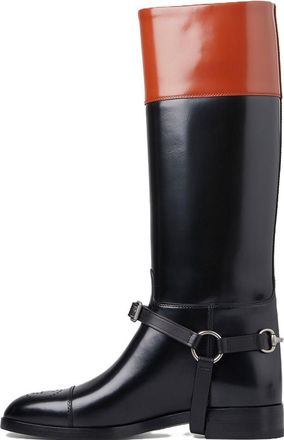 Gucci (WMNS) Gucci Knee-high Boot With Harness Black Brown 674670-DS8J0-1079