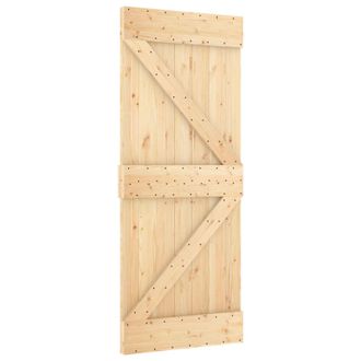 vidaXL Puerta Corredera Narvik 85 X 210 Cm (152,5 Cm) Natural Y Negro Vidaxl