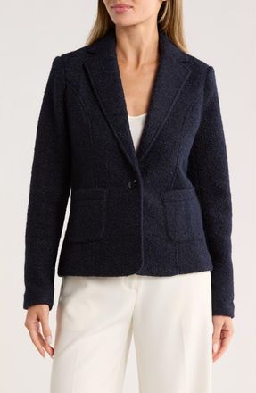 Amanda + Chelsea Notch Lapel Bouclé Blazer in Navy at Nordstrom Rack, Size X-Small