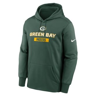 Nike Mens Green Bay Packers Toss Sweep Mens Nike Therma NFL Pullover Hoodie in Green | NKAQ3EE7T-WQA