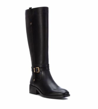 Xti Womens Carmela Leather Dress Boots In Black