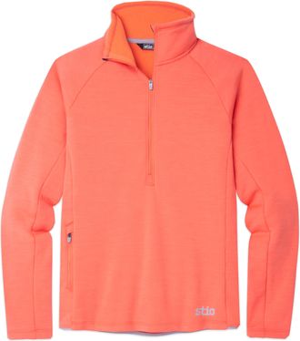 Stio | Womens Glide Power Stretch Half Zip Top, Size Extra Small in Neon Bloom Heather
