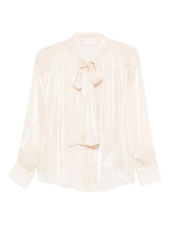 iBlues pleated bow blouse - Neutrals