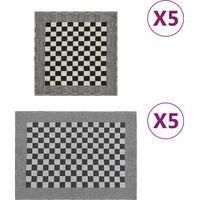 OEM Juego De 10 Servilletas De Algod&oacute;n Blancas Y Negras - Crezuo