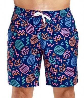 Tipsy Elves Party Pineapple Stretch Swim Trunks In Multi
