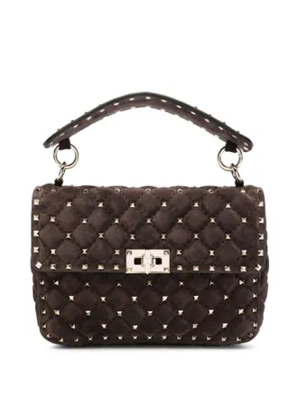 Valentino Garavani Brown Rockstud Spike Medium Shoulder Bag
