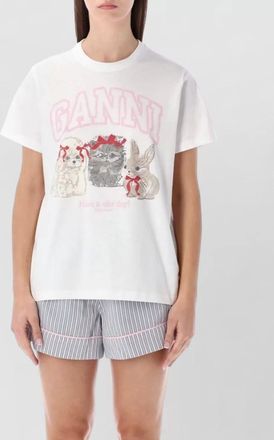Ganni animal graphic t-shirt recycle message