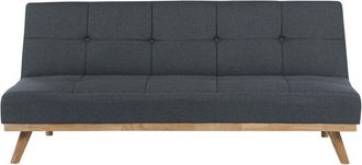 Beliani Beliani - Sof&aacute; Cama Clic Clac 3 Plazas Gris Sal&oacute;n Moderno Con Mechones Froya