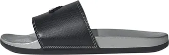 adidas Adilette Comfort Slides Asia Sizing Black Silver Metallic JQ2254