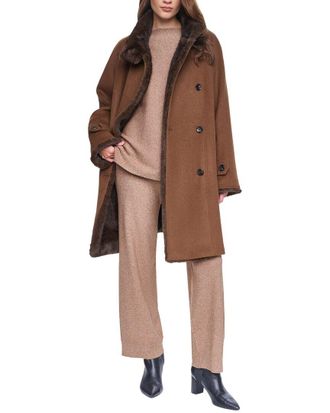 Halston Heritage Double-Breasted Wool-Blend Coat