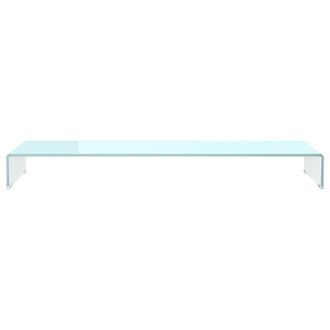 Berkfield Home TV Stand/Monitor Riser Glass Green 120x30x13 cm in Aqua | Size: 120 x 30 x 13 cm