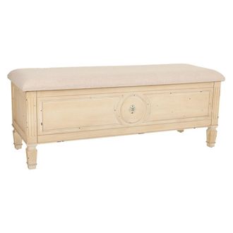 Wanderlust Deco Wanderlust Deco - Banqueta De Madera Y Acolchada Beige 120x43x48