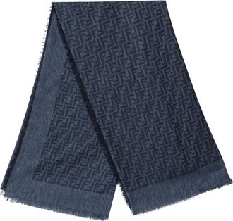 Fendi Winter Scarves, female, Blue, Size: ONE SIZE Scialle FF