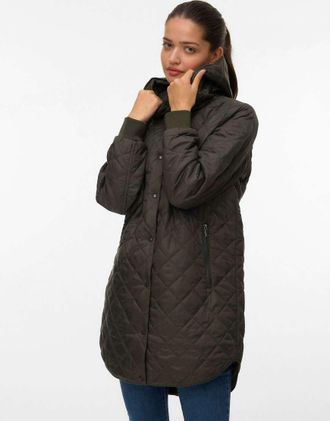 Vero Moda cappotto color torba-Verde
