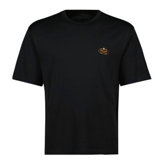 Prada Logo-Embroidered T-shirt - male - Prada - T-Shirts - Black - L - Tops