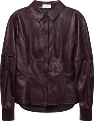 Aaiko Isabel PU 689 - Dames - Blouses & Shirts - Rood - Maat: M Leer