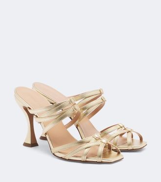 Zimmermann Solstice metallic leather mules