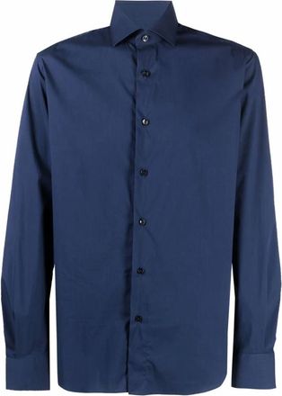Xacus Overhemd met lange mouwen - Heren - Zakelijke Overhemden - Blauw - M - Katoen - Overhemden