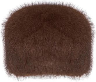 Cesare Gaspari Faux Fur Winter Hat - Dames - Hoeden - Bruin - ONE Size - Leer - Accessoires