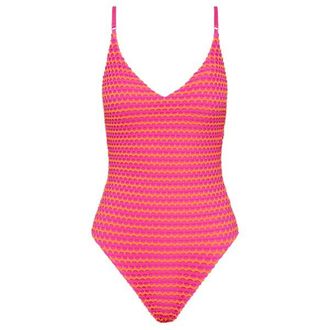 Seafolly Mesh Effect V Neck One Piece Badeanzug f&uuml;r Damen | rosa