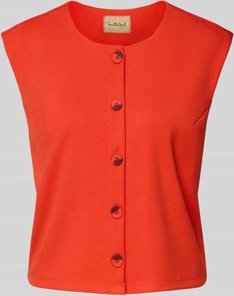 Smith & Soul Weste mit Rundhalsausschnitt und Knopfleiste in Orange, Größe XXL