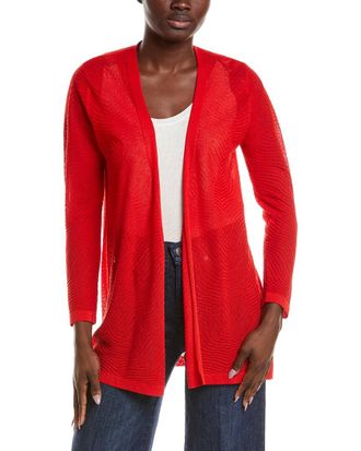 Anne Klein Semi Sheer Texture Stitch Cardigan