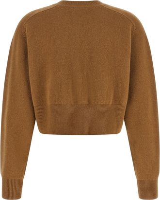 Elisabetta Franchi Wool-Cashmere Blend Cardigan - Camel