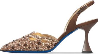Loriblu Jewel Suede Slingbacks - Dames - Pumps - Bruin - 35 EU - Leer - Schoenen