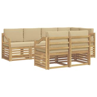 vidaXL Conjunto De Sof&aacute;s De Exterior 7 Pcs Y Beige 245 X 126,5 X 73 Cm Vidaxl
