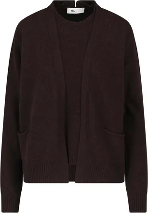 Sibel Saral Brown Jake Layered Cashmere-Merino Sweater