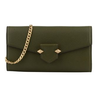 Pourchet Tassen, Dames, Groen, ONE Size, Leer, S&egrave;vres Clutch
