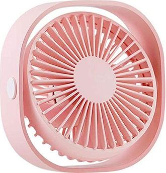 OEM Ventilador De Escritorio, Conexi&oacute;n Usb, Rotaci&oacute;n De 360&deg;, 12,3 X 12,3 X 5,5 Cm, Rosa