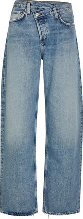 A Gold E Agolde Arc Criss Cross Asymmetric Straight-leg Jeans - Blue - 27 (W27 / UK8-10 / S)