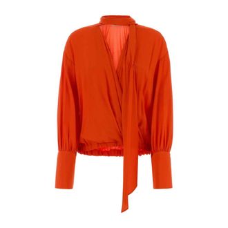 Blumarine Blouses, female, Orange, Size: 2XS Marocaine Top