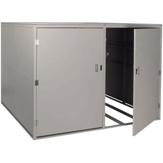 Hhg Garage per 4 biciclette HHG-859c, rimessa con deposito, in metallo con serratura 160x222x208cm, grigio chiaro