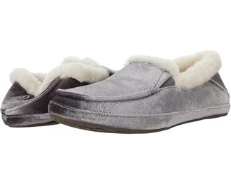 Olukai Womens OluKai Kuuna Lanui 20458-2626 Charcoal Fur Lined Slipper RHS7396