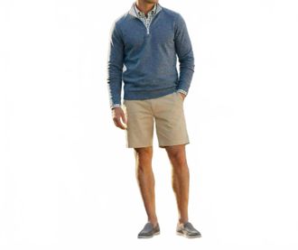 Scott Barber Mens Marled Performance Knit Sweater In Indigo