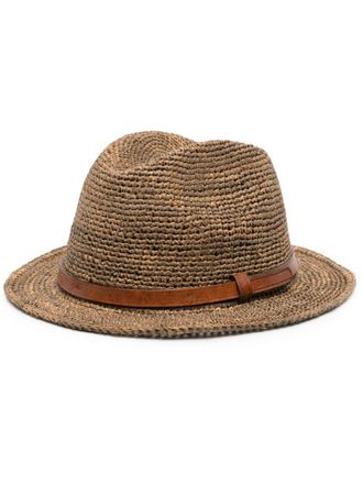 Ibeliv woven raffia fedora - Brown