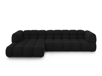 Cosmopolitan Design Sof&aacute; esquinero modular izquierdo 4 plazas de terciopelo negro