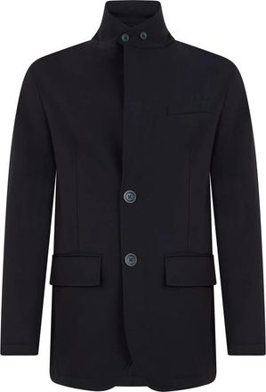 Herno Jas met hoge kraag - Heren - Zomerjassen - Blauw - S - Wol - Jassen