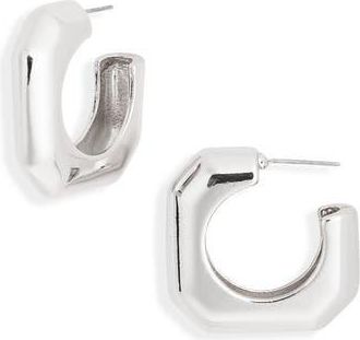 Leith Squared Hoop Earrings in Silver at Nordstrom Rack