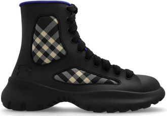 Burberry Boulder Checkered Rubber Boots, Brand Size 40 (US Size 7)