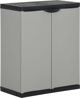 vidaXL Vidaxl - Armario Para Desechos De Jard&iacute;n Pp Gris Y Negro 68x40x85 Cm