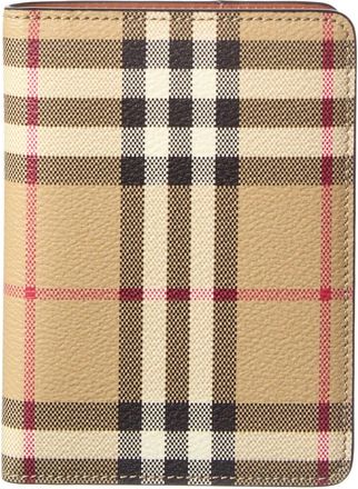 Burberry Check E-Canvas & Leather Passport Holder