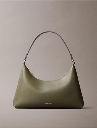 Calvin Klein Womens Foil Logo Small Shoulder Bag - Green