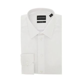 Emporio Armani New York Piquet overhemd - Heren - Overhemden - Wit - Maat: XL Katoen