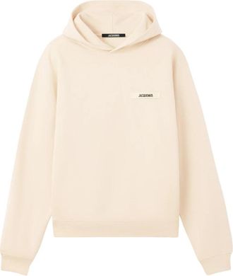 Jacquemus Grosgrain Hoodie - Heren - Hoodies - Beige - XL - Katoen - Hoodies & sweatvesten